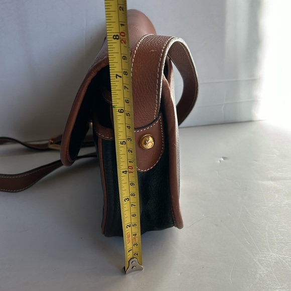 Lladro black and brown small adjustment strap crossbody leather bag purse - Picture 15 of 16